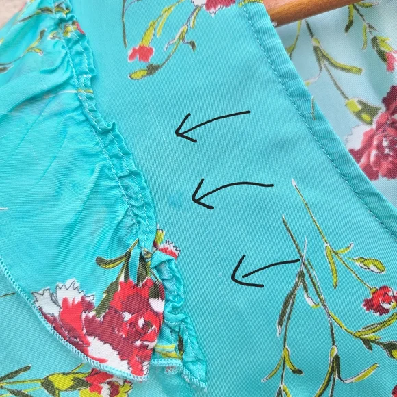 R13Deconstructed Babydoll Mini Dress in Light Blue Floral Size Medium